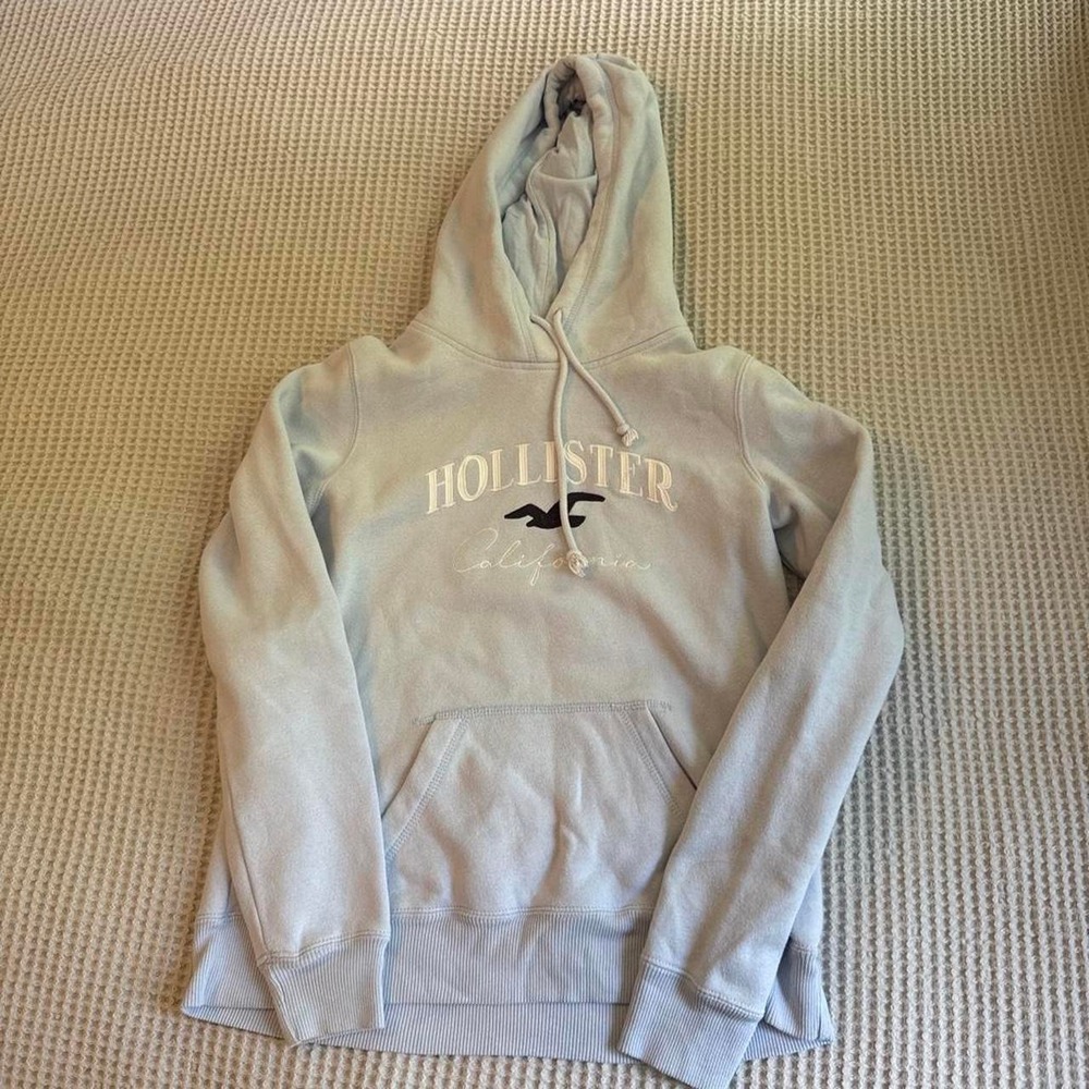 Y2K Hollister blue hoodie embroidered logo